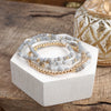 Glass Gleam – Set of 4 Faceted Glass & Gold Bead Stretch Bracelets