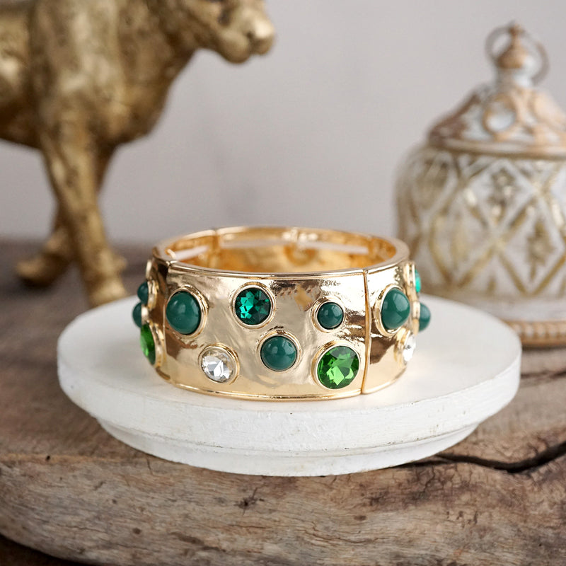 Starlit Shimmer – Crystal Cab Stretchy Bangle