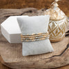 Glass Gleam – Set of 4 Faceted Glass & Gold Bead Stretch Bracelets