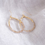 Glass & Gold Beaded Teardrop Earrings - Gold, Purple, Blue, Neutral