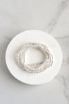 Silver tone small ball beads bracelet stack of 5 bracelets