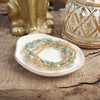 Aqua Glow – Beaded Bracelet Stack in Gold and Cool Blues (Set of 5)
