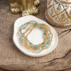 Aqua Glow – Beaded Bracelet Stack in Gold and Cool Blues (Set of 5)