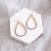 Glass & Gold Beaded Teardrop Earrings - Gold, Purple, Blue, Neutral