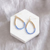 Glass & Gold Beaded Teardrop Earrings - Gold, Purple, Blue, Neutral