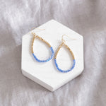 Glass & Gold Beaded Teardrop Earrings - Gold, Purple, Blue, Neutral