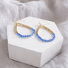 Glass & Gold Beaded Teardrop Earrings - Gold, Purple, Blue, Neutral
