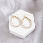 Glass & Gold Beaded Teardrop Earrings - Gold, Purple, Blue, Neutral