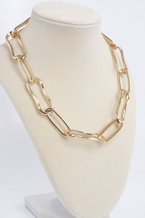 Chunky Chain Necklace Big Long Golden Links