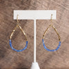 Glass & Gold Beaded Teardrop Earrings - Gold, Purple, Blue, Neutral
