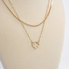 Clover pendant Layered short necklace Silver Gold tone