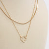 Clover pendant Layered short necklace Silver Gold tone