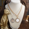 Cross Coin Chain Necklace with Front Toggle Closure – Silver or Gold Tone