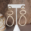 Pebbles Abstract Hoop Statement Earrings – Gold Tone