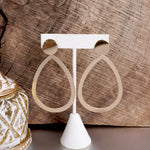 Teardrop Shape Statement Earrings – Gold Tone