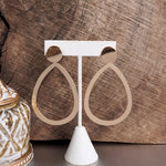 Teardrop Shape Statement Earrings – Gold Tone