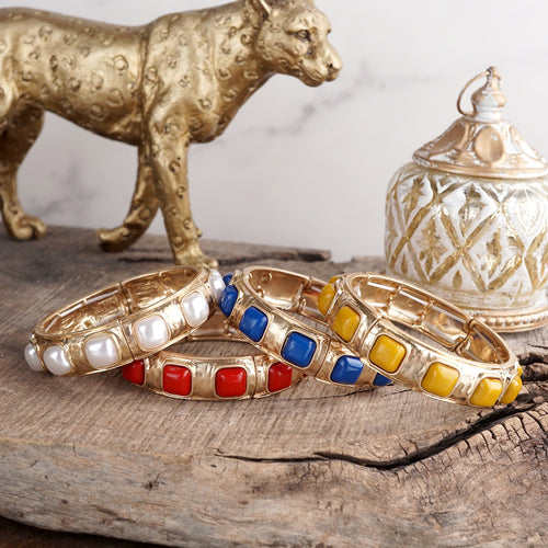 Eternal Glow – Eternity Stretchy Bangle with Cabochons or Pearls