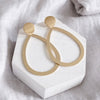 Teardrop Shape Statement Earrings – Gold Tone