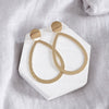Teardrop Shape Statement Earrings – Gold Tone