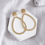 Teardrop Shape Statement Earrings – Gold Tone