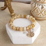 Faithful Layers – Chunky Acrylic Rondelle Beads &amp; Cluster Coin Bracelet