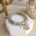 Faithful Layers – Chunky Acrylic Rondelle Beads &amp; Cluster Coin Bracelet