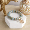 Faithful Layers – Chunky Acrylic Rondelle Beads &amp; Cluster Coin Bracelet