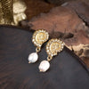 Ocean Whispers – Gold Seashell Earrings with Pearl Drops