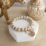 Faithful Layers – Chunky Acrylic Rondelle Beads &amp; Cluster Coin Bracelet