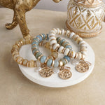 Faithful Layers – Chunky Acrylic Rondelle Beads &amp; Cluster Coin Bracelet