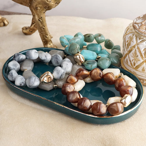Boho Harmony – Chunky Acrylic Stretchy Bracelets