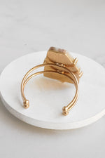 Bohemian Natural Stone Cuff Statement Bracelet semi precious Amazonite