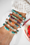 Navajo Handmade Wrap Bracelet Turquoise Amethyst Spiny Pearl Coil Layering Bracelets