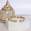 Stretchy Stackable Clear Rectangle Crystals Bracelet – Gold Tone