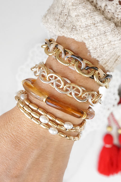 Chain Bracelet Gold and Tortoise