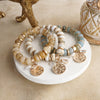 Faithful Layers – Chunky Acrylic Rondelle Beads &amp; Cluster Coin Bracelet