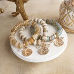 Faithful Layers – Chunky Acrylic Rondelle Beads &amp; Cluster Coin Bracelet