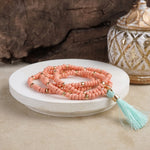 Boho Brights – Set of 4 Stretchy Wooden Bead Bracelets with Tassel
