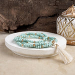 Boho Brights – Set of 4 Stretchy Wooden Bead Bracelets with Tassel