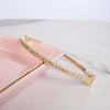 Dainty Sparkly Pave Hinge Bangle in Gold Tone with Crystals