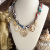 Desert Treasures – Multi Coin Necklace with Brown Scarf Tie