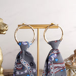 Wild Whimsy – Statement Fabric Tie Hoop Earrings