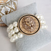 Golden Lion Head & Chunky Pearls 3-in-1 Statement Bracelet