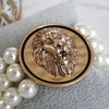Golden Lion Head & Chunky Pearls 3-in-1 Statement Bracelet