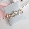 Heart Faceted Crystals Stretchy Stackable Station Bangles – Gold & Silver Tone
