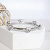 Heart Faceted Crystals Stretchy Stackable Station Bangles – Gold & Silver Tone
