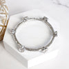 Heart Faceted Crystals Stretchy Stackable Station Bangles – Gold & Silver Tone