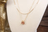 Glimmered Layers – Double Chain Necklace with Emerald-Cut Crystal