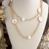 Starlit Relics – Coin & Pearl Station Necklace