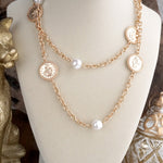 Starlit Relics – Coin & Pearl Station Necklace